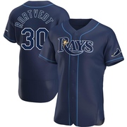 Ben Rortvedt Men's Tampa Bay Rays Alternate Jersey - Navy Authentic