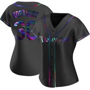 Ben Rortvedt Women's Tampa Bay Rays Alternate Jersey - Black Holographic Replica