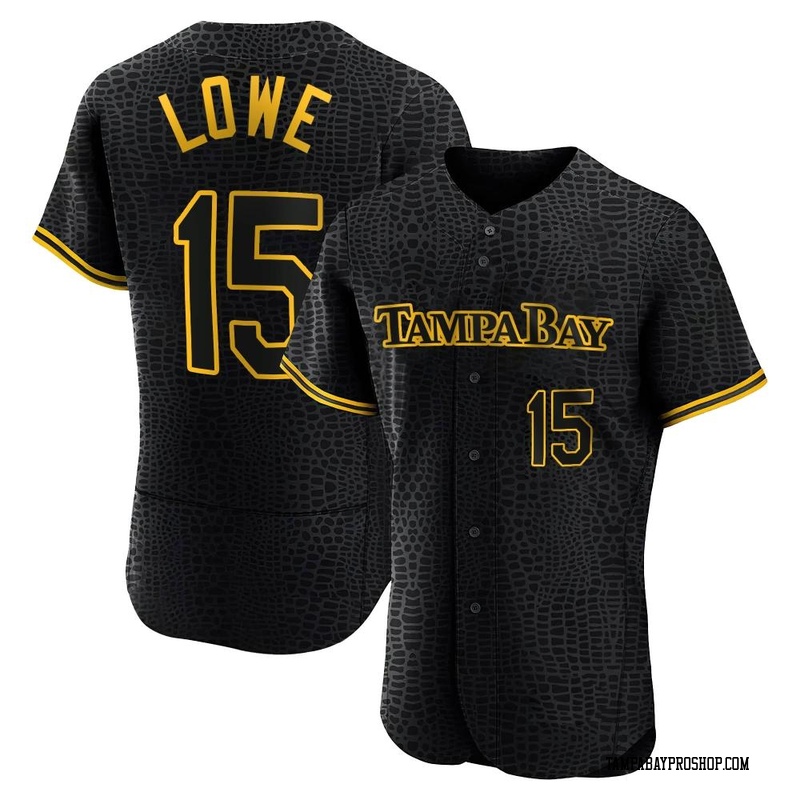 Tampa Bay Rays #8 On Lowe Mlb Golden Brandedition Black Jersey