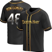 Mason Montgomery Men's Tampa Bay Rays Alternate Jersey - Black Golden Replica