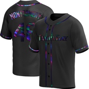 Mason Montgomery Men's Tampa Bay Rays Alternate Jersey - Black Holographic Replica