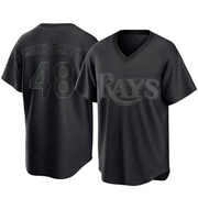 Mason Montgomery Men's Tampa Bay Rays Pitch Fashion Jersey - Black Replica