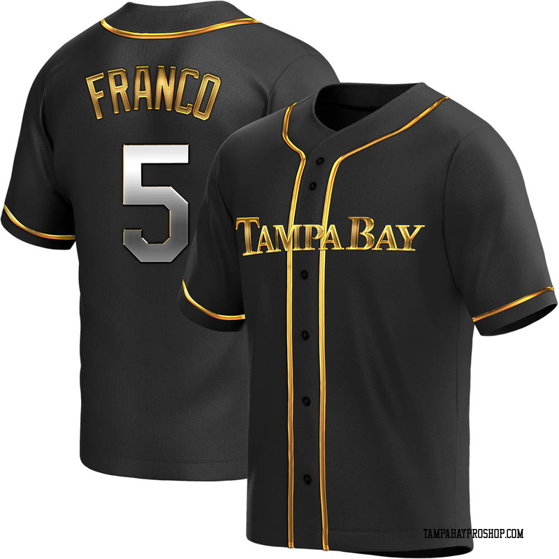 Men's Tampa Bay Rays Wander Franco 5 White Replica Player Jersey