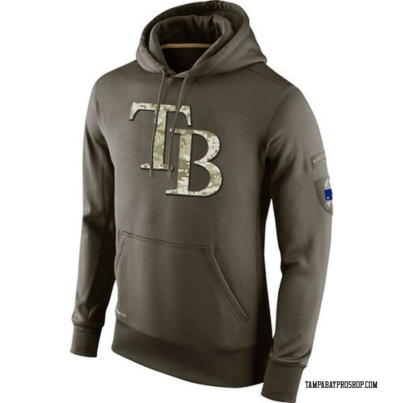Men's Tampa Bay Rays Salute To Service KO Performance Hoodie Olive